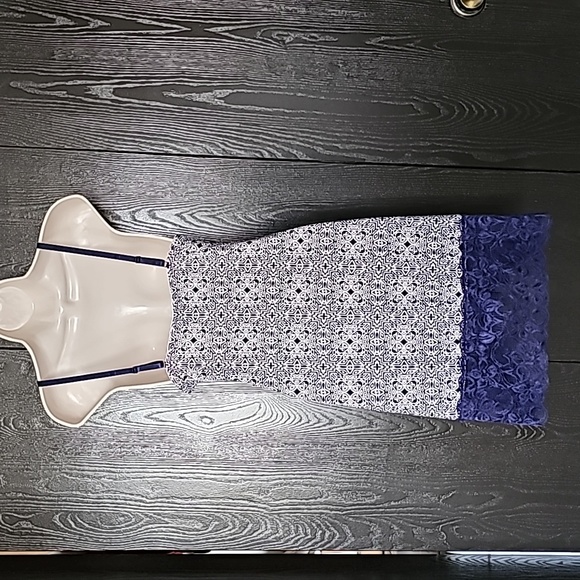 πππππ’π₯ $ππ Marilyn Monroe blue navy and white geometrical chemise New - Picture 7 of 12